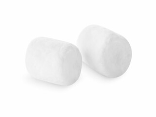 Delicious sweet puffy marshmallows isolated on white