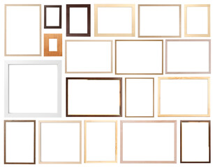 Set of many different frames isolated on white