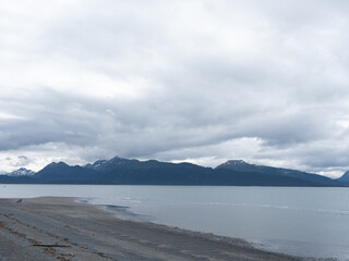 Kachemak Bay from a beach on the Homer Spit in Alaska