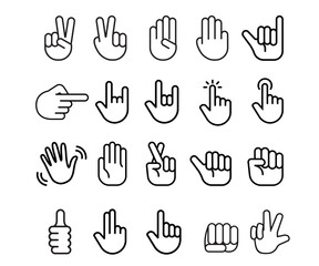 set of icons Hand gesture vector illustration,