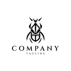 Obraz premium Beetle logo design vector illustration