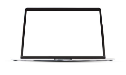 illustration desktop home office pc computer with white display screen