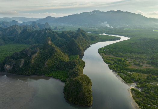 Aerial view of Pulau Langkawi, Kedah, Malaysia, Southeast Asia, Asia