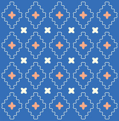 Simple, colorful, abstract, geometric pattern design background. Pattern graphic used for wallpaper, tile, fabric, textile.