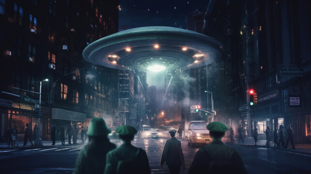 UFO in a City