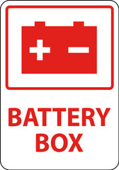Symbol Battery Sign Battery Box On White Background