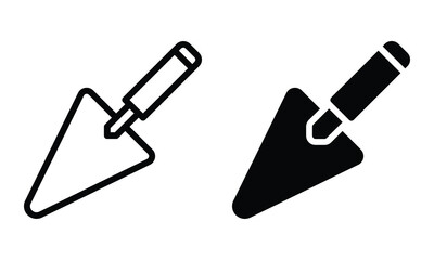 Trowel icon with outline and glyph style.