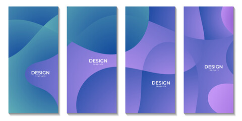 set of brochures with abstract arts  colorful wave background