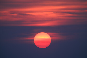 Sunset in Virginia with visible sunspots