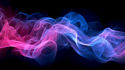 AI art Gradients light waves neon colors 　光の波