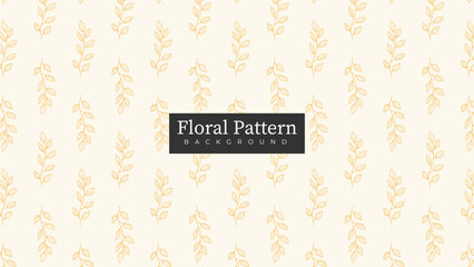 Hand-drawn floral pattern, yellow floral background, hand drawn yellow leaves background