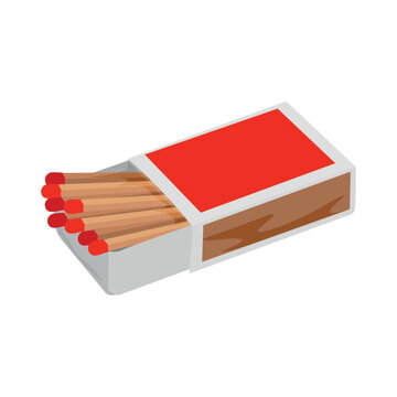 Box of matches on white background