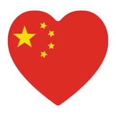 China flag, Flag of China in heart shape 