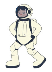 Astronaut in space suit on white background