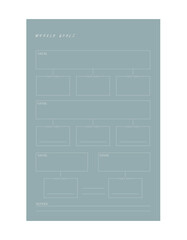 (Ocean) Weekly Planner template. Minimalist planner template set. Vector illustration.	