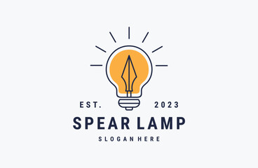Spear lamp logo vector icon illustration 