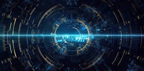 Obraz premium technology background with futuristic lines, and colored lights, in the style of light indigo, Abstract sci-fi background material