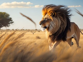 lion in the wild