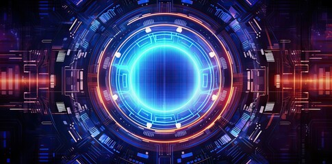 Fototapeta premium technology background with futuristic lines, and colored lights, in the style of light indigo, Abstract sci-fi background material