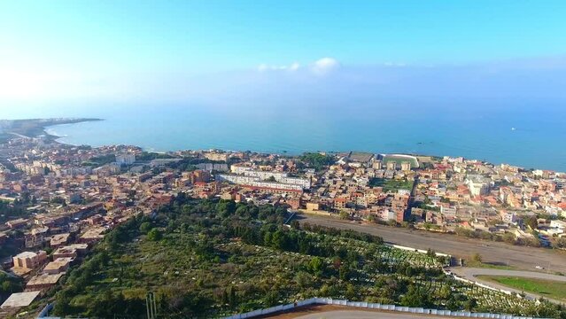 drone shot of the city of cherchell tipaza Alg&eacute;ria