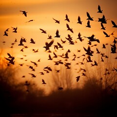 Flock of Birds Taking Flight, Generative AI
