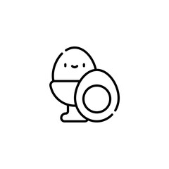 boiled egg icon with black color