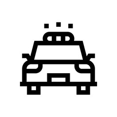 police car icon with black color