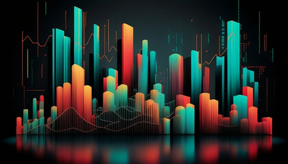 Vibrant Stock Market Visuals. Dynamic News Thumbnail, 4K Resolution, Bold Graphs, Dynamic Charts