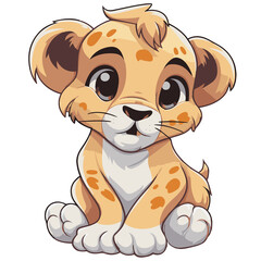 Cute cartoon baby lion