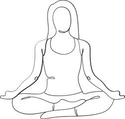 Lotus Pose Yoga Illustration