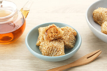 Mochi Dessert, made from glutinous rice with peanut paste filling
