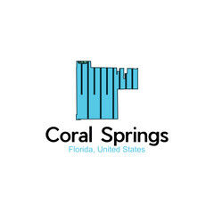 Coral Springs Florida City Geometric Modern Logo