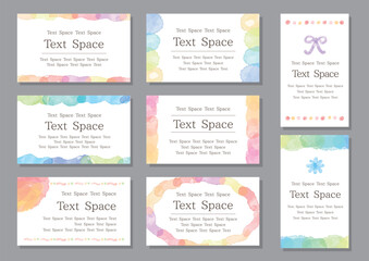 淡い水彩のにじみカード8点セット