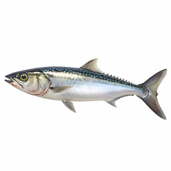 Full Body Mackerel On White Background Illustration