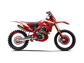 Motocross motorcycles for decoration on a transparent background (PNG). Generative AI