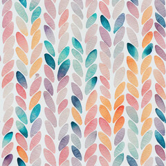 Whimsical Watercolor: A Natural Spring Pattern of Modern Decorative Leaves in a Refreshing Seamless Design