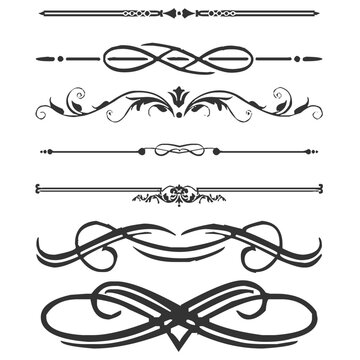 vector vintage page decor with crowns, arrows and floral elements