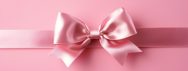 Soft & Sweet: Pink Bow on a Pink Background, generative AI