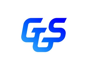 Blue gradient letter GGS monogram logo