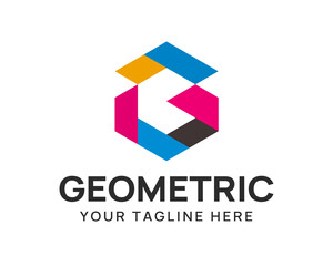 Modern letter G logo with cmyk color. Printing logo