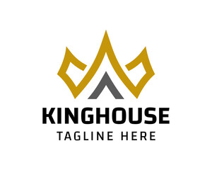 Monoline gold crown house logo