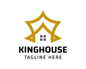 Monoline gold crown house logo