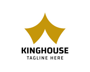 Monoline gold crown house logo