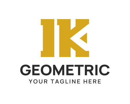 Bold letter IK logo design