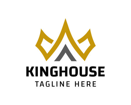 Monoline gold crown house logo