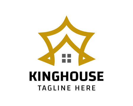 Monoline gold crown house logo