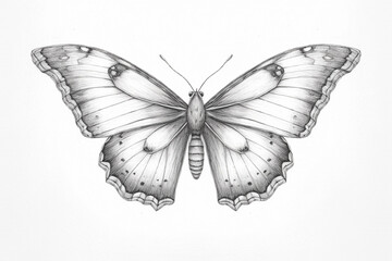 Pencil sketch drawing of a butterfly - Generative AI	