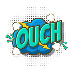 Ouch Speech bubble comic expression