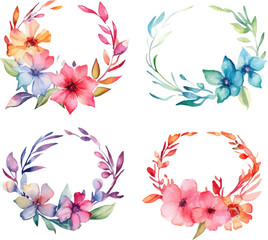colorful watercolor floral ribbon