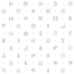 Seamless pattern with smart home icon on white background. Included the icons as house, hub, door lock, sensor, control, smart watch, lighting, devices, washing machine and design elements 